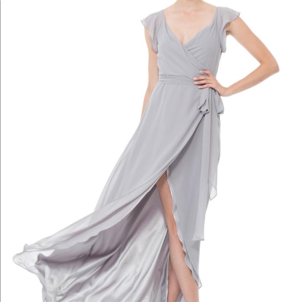 Fun flowy wrap dress, worn once to wedding, hemmed for 5’5”